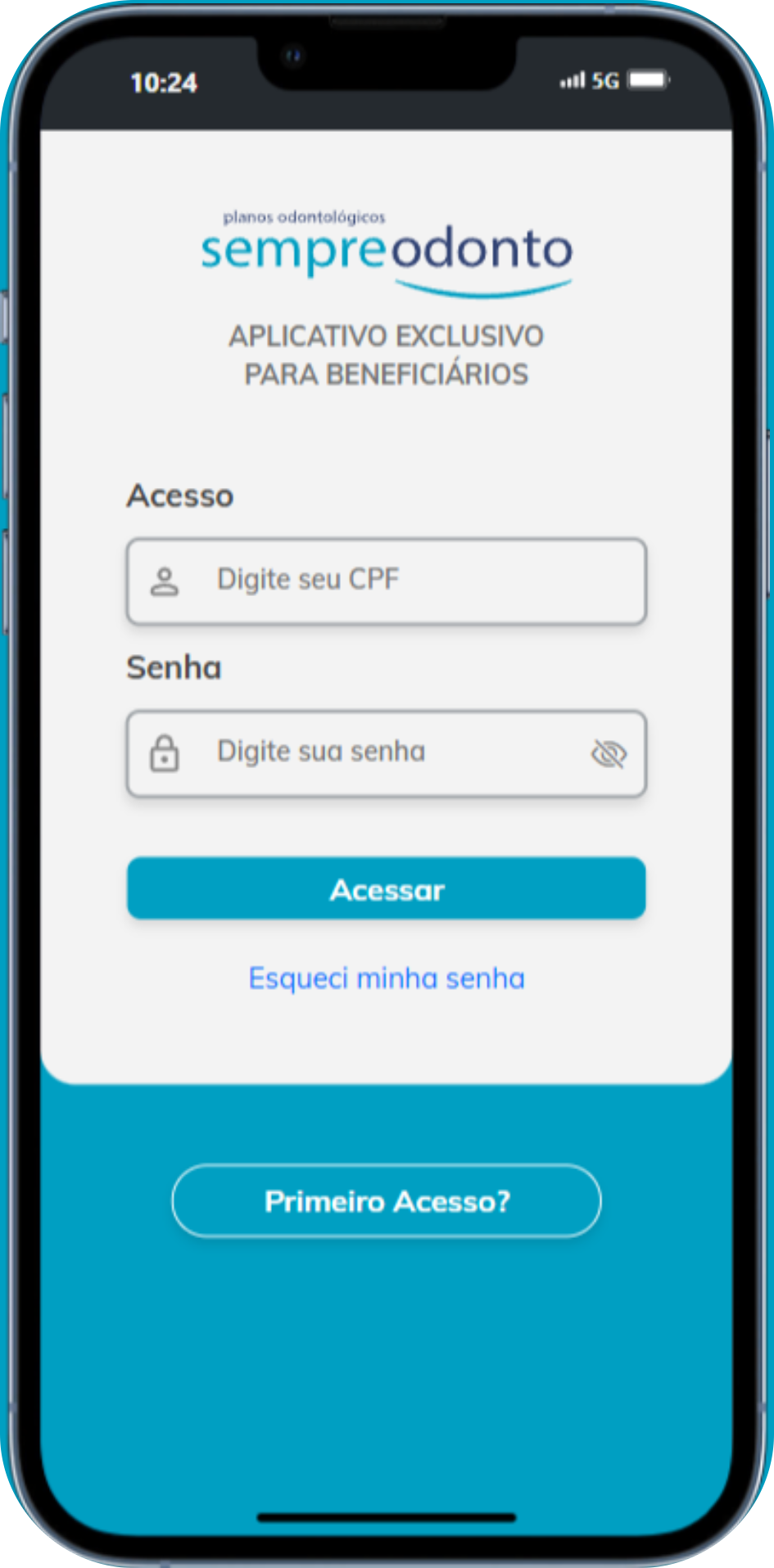 Tela de Login do Aplicativo Sempre Odonto
